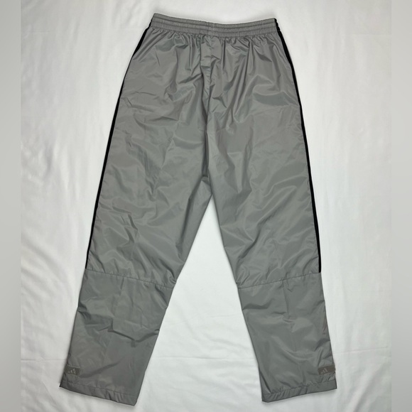 Vtg Adidas Mens Windbreaker Pants Sz Medium Y2K Track Light Grey Straight B6 - Picture 2 of 9